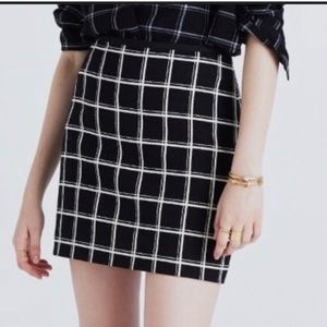 Madewell | Black Checker Pattern | Skirt | Size 8